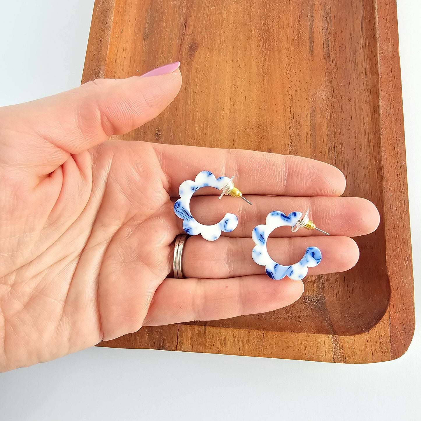 Flora Mini Hoops - Greek Goddess Blue // Flower Summer
