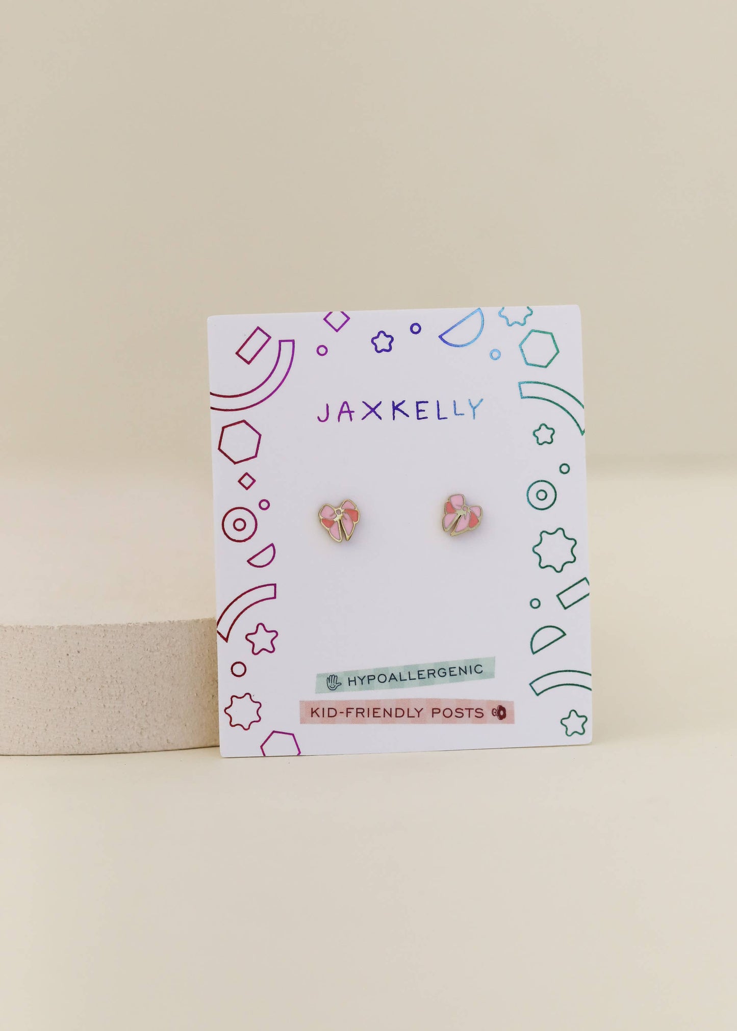 Bow Enamel Flat Back Kids Earrings