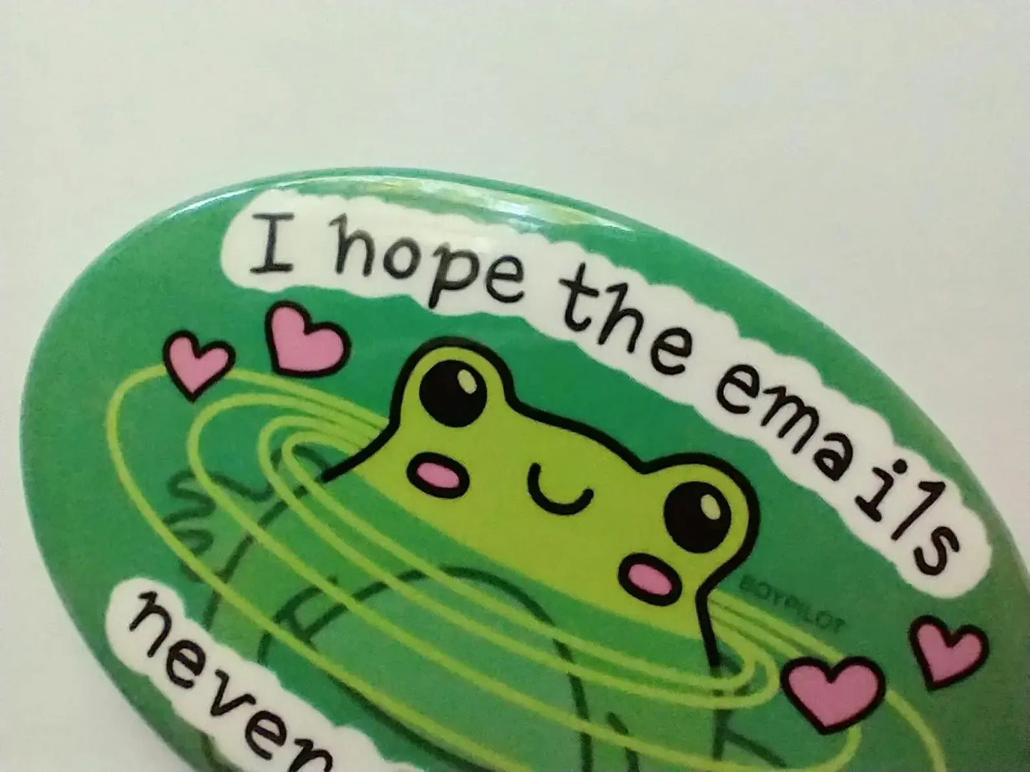 Safe from Emails Magnet - Cute Frog Oval Fridge Magnet