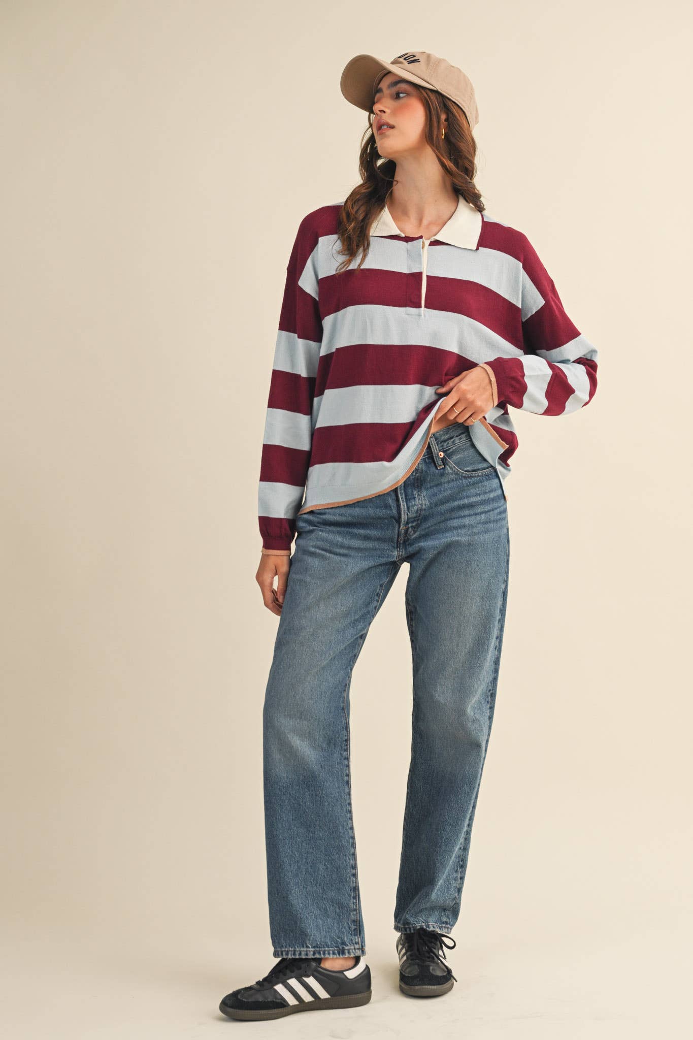 STRIPED RUGBY SWEATER