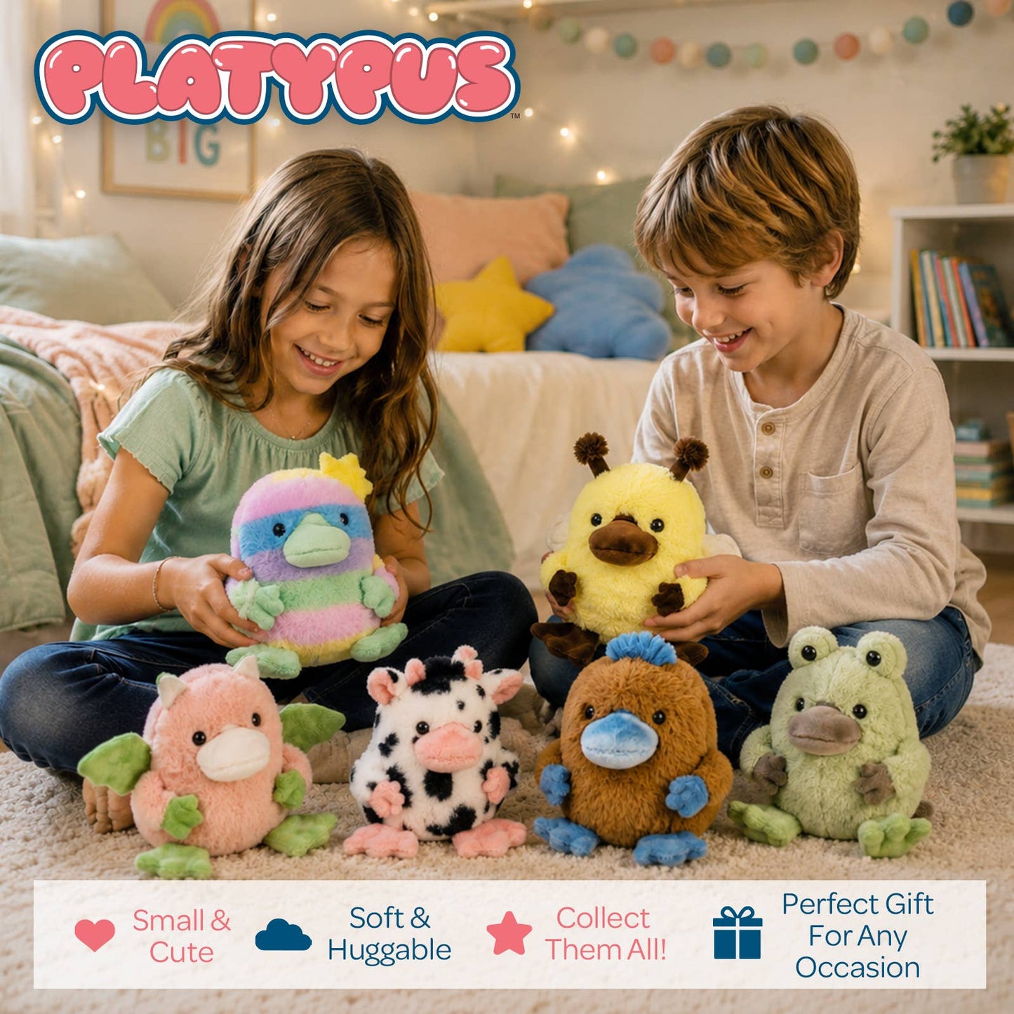 BHTB 12pc Platypus Plushee Collection 6 Assorted Styles