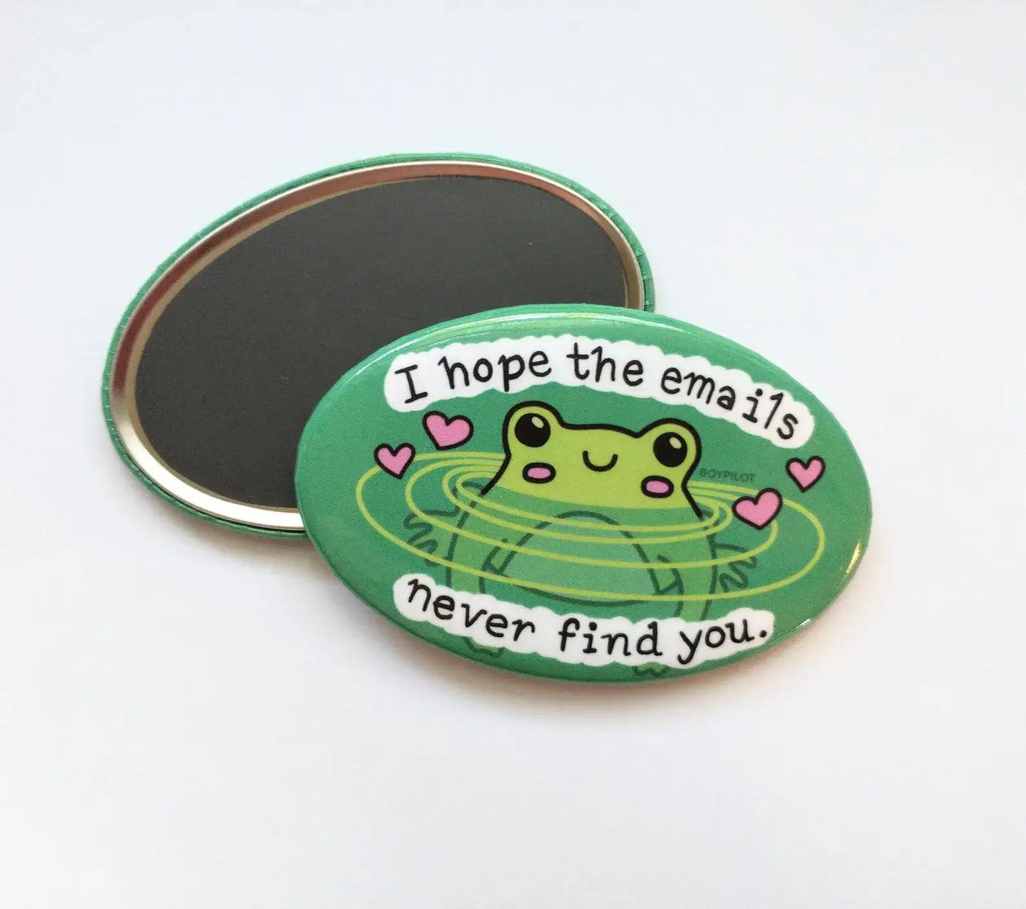 Safe from Emails Magnet - Cute Frog Oval Fridge Magnet