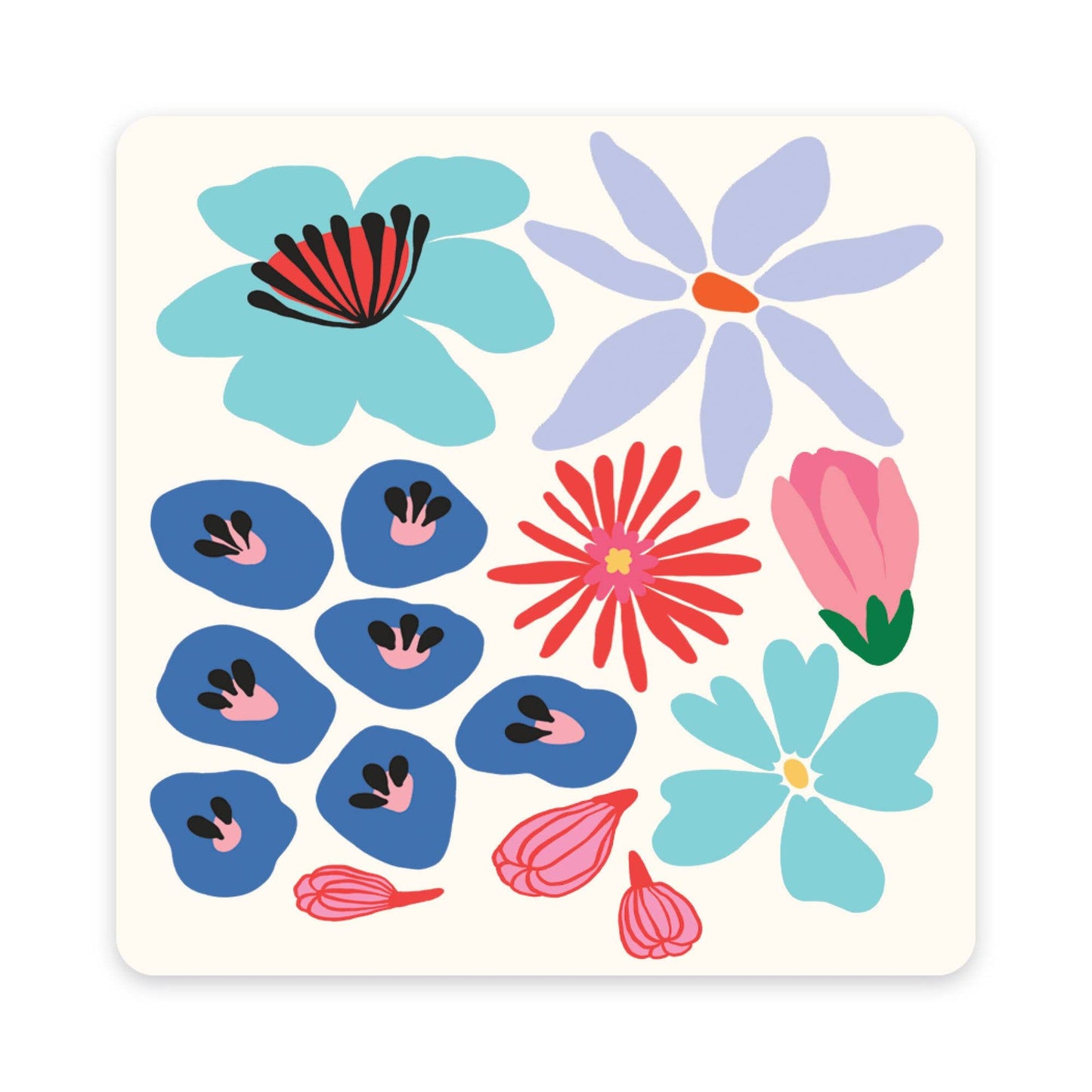Botanical Bliss Assorted Mini Note Card Set with Stickers