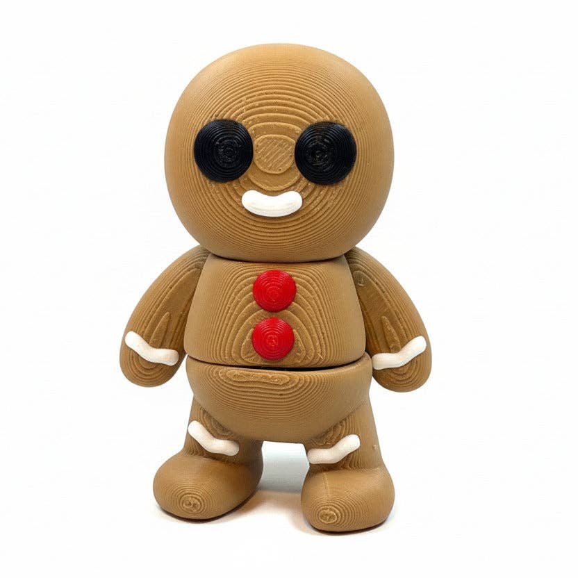 Gingerbread Man • Christmas • Articulated *Larger* Animals • 3D Printed Articulated Animal • Flexi Animals • Pocket Pets • Pocket Pals • Desk Pets [2025]