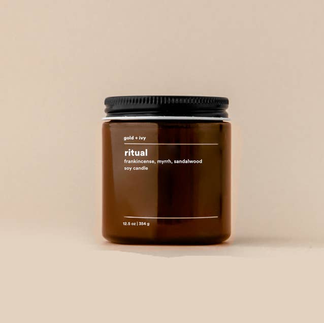 Ritual soy candle - frankincense, myrrh, sandalwood