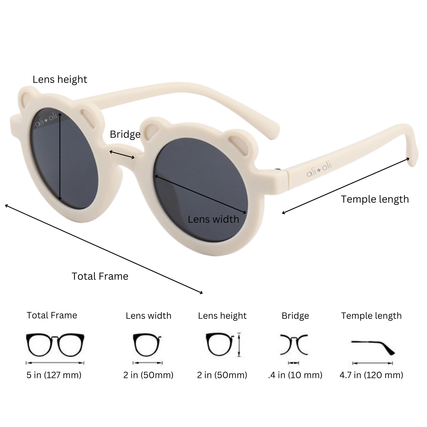 Kids Sunglasses Round (Bear Beige)