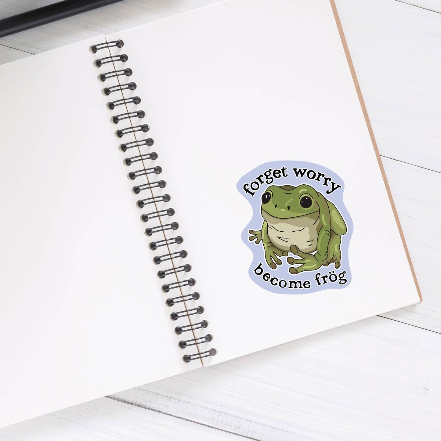 Don't Worry Frog - Funny Positivity Frog Vinyl Sticker