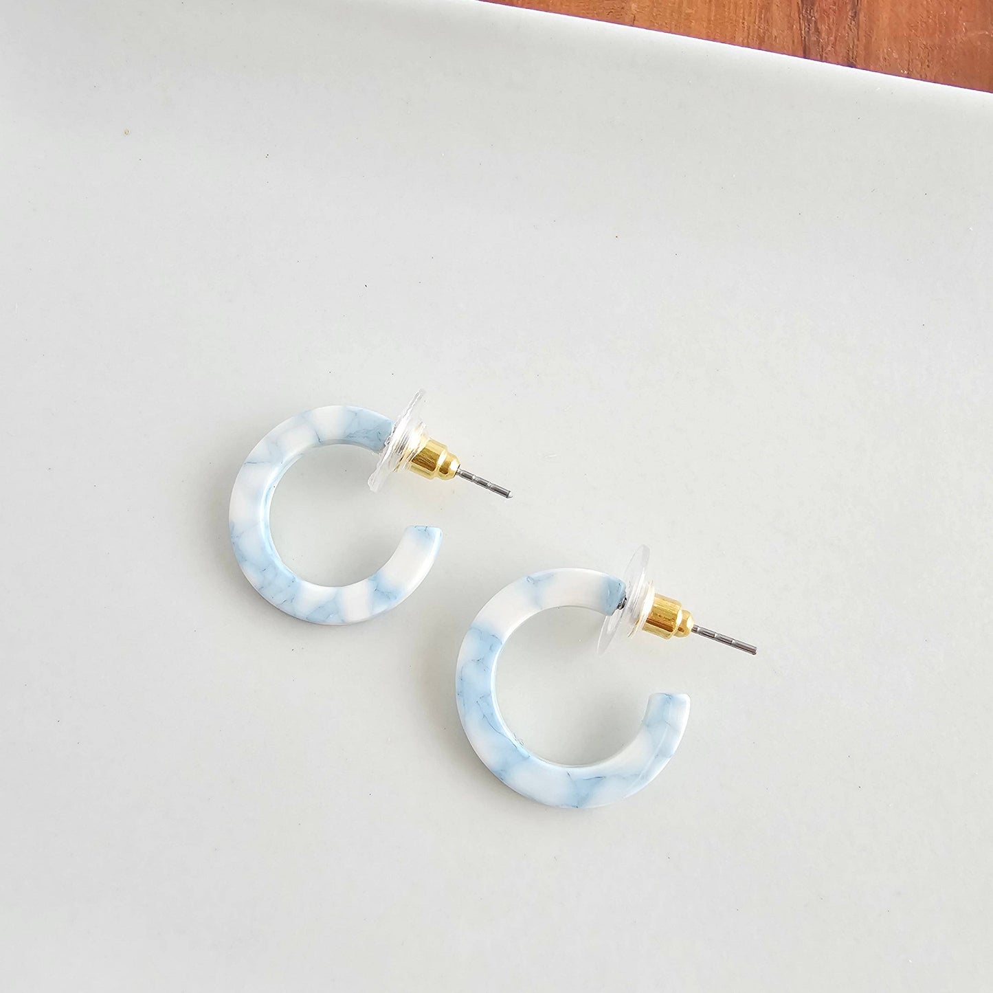 Micro Cam Mini Hoops - Saltwater Blue // Summer Earrings