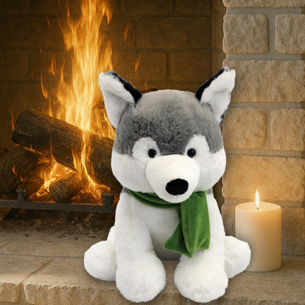 14"H XL Winter Cozies Huger Husky Plushie
