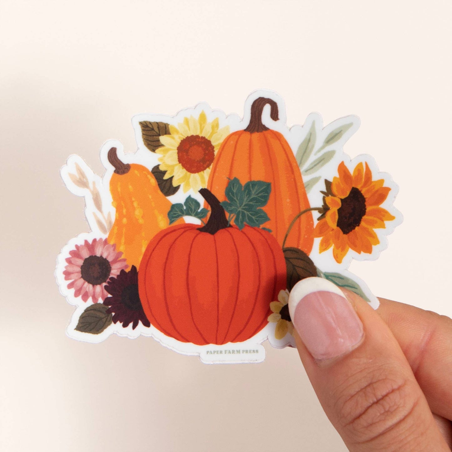 Pumpkin Floral Fall Decal Sticker
