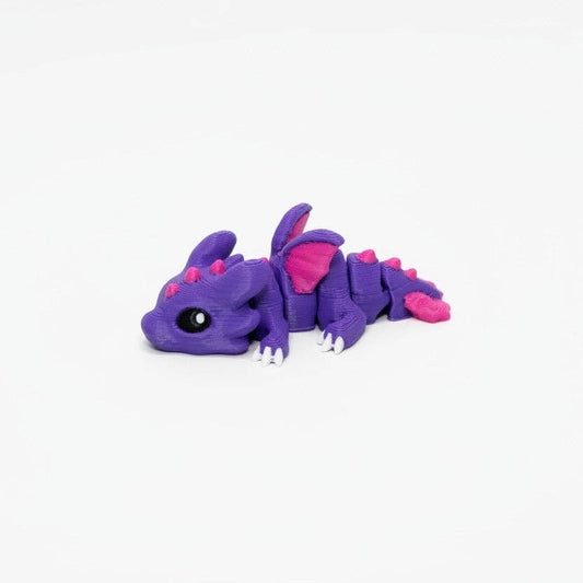 Dragon (Purple and Pink) • Mini 3D Printed Articulated Animal • Flexi Animals • Pocket Pets • Pocket Pals • Desk Pets*