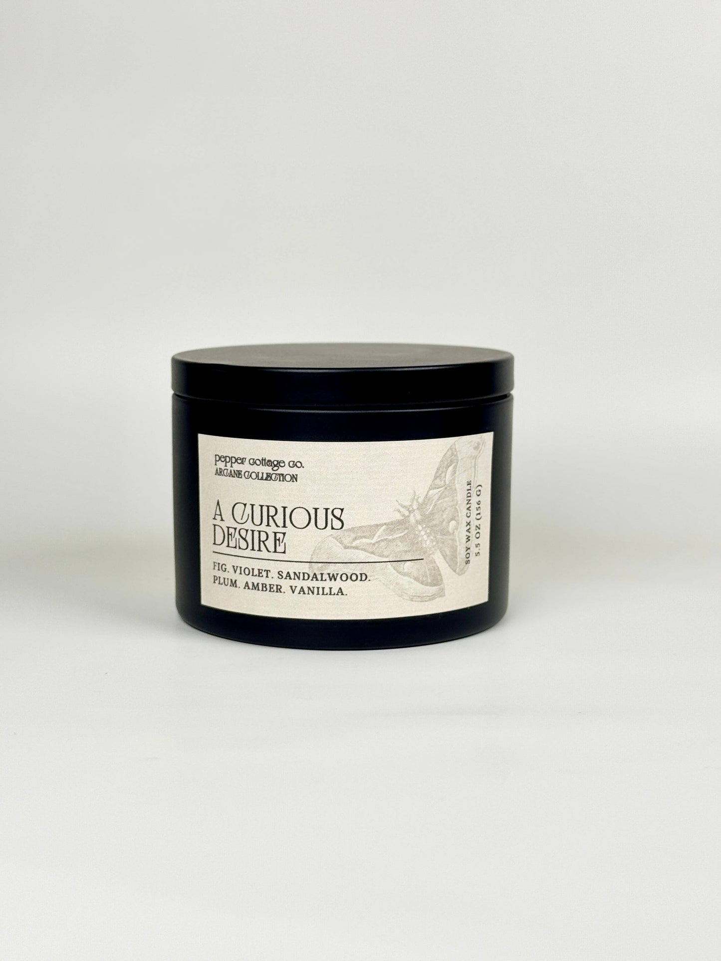 A Curious Desire 5.5 oz Soy Candle -Fig, Violet, Plum, Amber