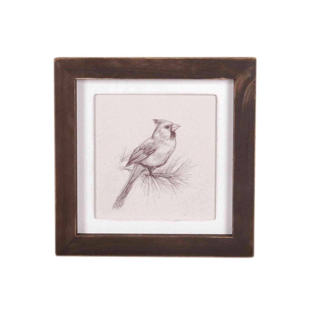 7x7 wood frame art sign (BIRDS) Home Decor - 11013