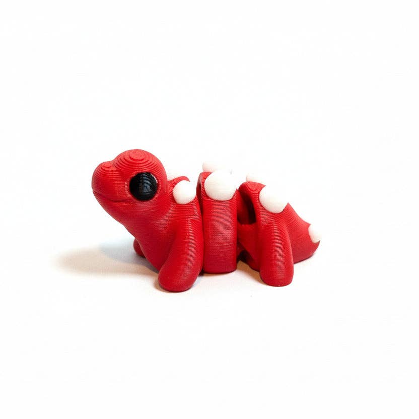 Stegosaurus Dinosaur (Red) • Mini 3D Printed Articulated Animal • Flexi Animals • Pocket Pets • Pocket Pals • Desk Pets [#85]
