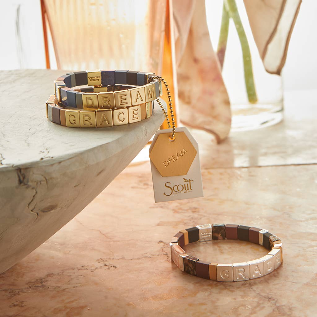 Empower Bracelet - GRACE Gold/Rhodonite/Rose Quartz
